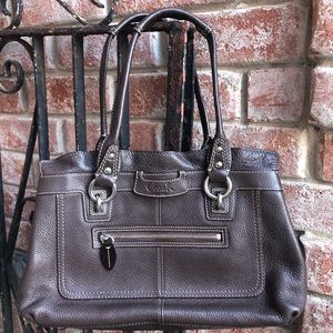 Coach brown leather double shoulder purse